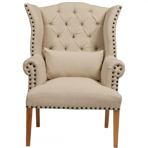 кресло quinn tufted armchair бежевое в Перми