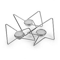 набор подсвечников серебряных металлических для чайных свечей tri-angular loop, 7 см, 3 штуки в Перми
