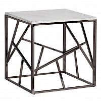 стол журнальный black chrome cube 55*55*56 см хром, белый в Перми