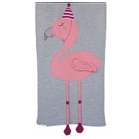 плед фламинго 60*120 св.серый меланж+розовый бутон в Перми