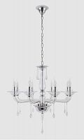 подвесная люстра crystal lux monica sp8 chrome/transparent в Перми