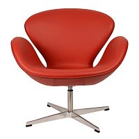 кресло arne jacobsen style swan chair красное в Перми