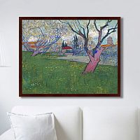 картина: view of arles with trees in blossom, 1889г. в Перми