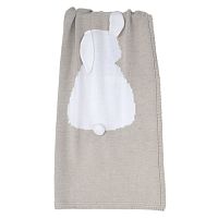 плед зайка 60*90 суровый лен+белый в Перми